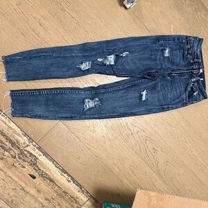 Distressed Blue Jeans